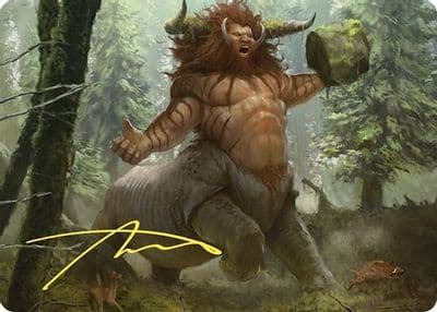 Stonehoof Chieftain Art Card Gold Stamped Signature Art Series: Commander Masters Magic card