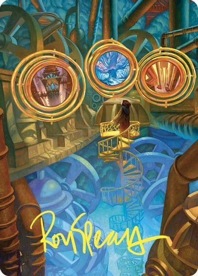 Extraplanar Lens Art Card Gold Stamped Signature Art Series: Commander Masters Magic card