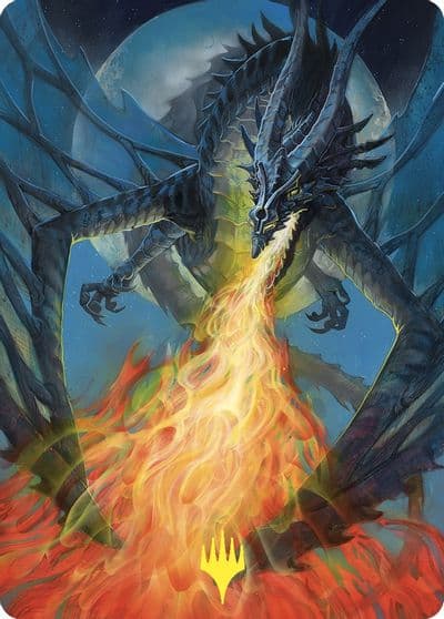 Balefire Dragon Art Card Gold Stamped Art Series: Commander Masters Magic card