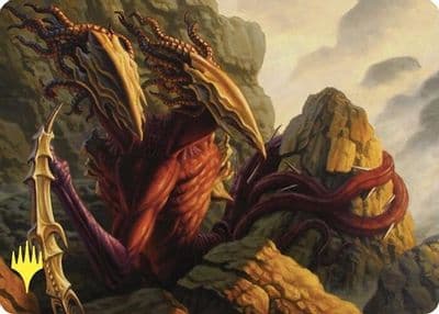 Two Headed Sliver Art Card Gold Stamped Art Series: Commander Masters Magic card