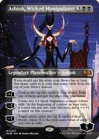 Ashiok Wicked Manipulator Borderless Wilds of Eldraine Magic card