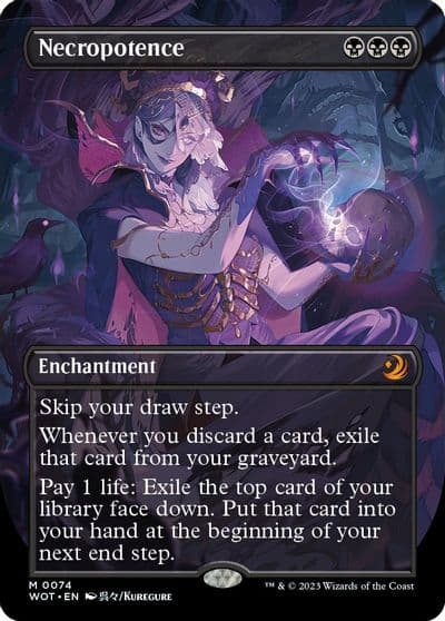 Necropotence Anime Borderless Wilds of Eldraine: Enchanting Tales Magic card