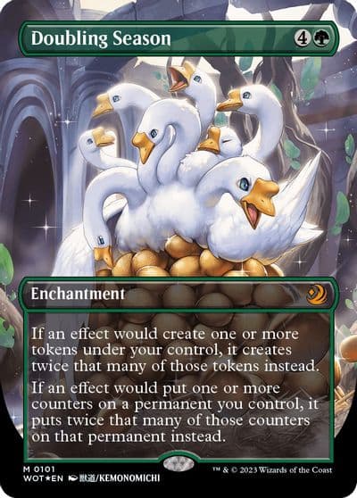 Doubling Season Anime Borderless Confetti Foil Wilds of Eldraine: Enchanting Tales Magic card