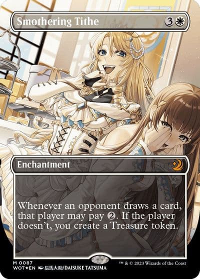 Smothering Tithe Anime Borderless Confetti Foil Wilds of Eldraine: Enchanting Tales Magic card