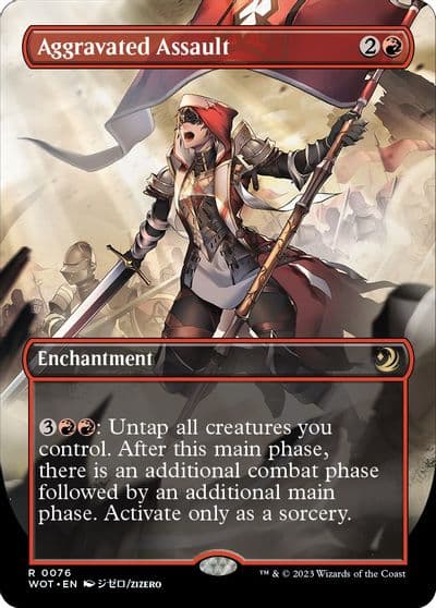 Aggravated Assault Anime Borderless Wilds of Eldraine: Enchanting Tales Magic card