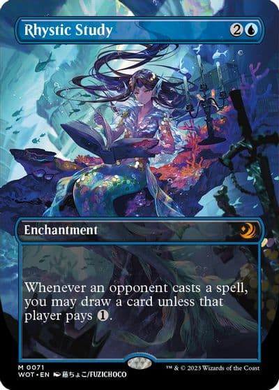 Rhystic Study Anime Borderless Wilds of Eldraine: Enchanting Tales Magic card