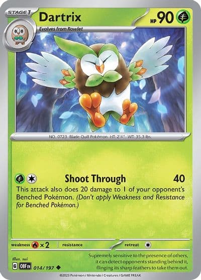 Dartrix SV03: Obsidian Flames Pokemon card