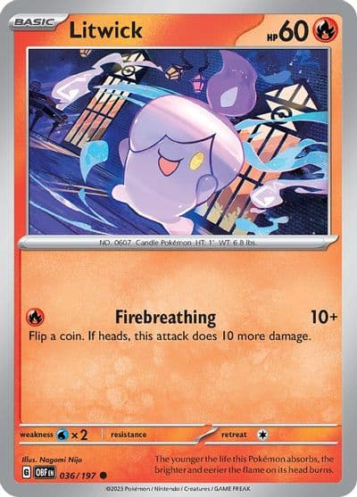 Litwick SV03: Obsidian Flames Pokemon card