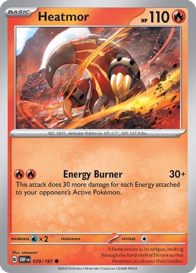 Heatmor SV03: Obsidian Flames Pokemon card