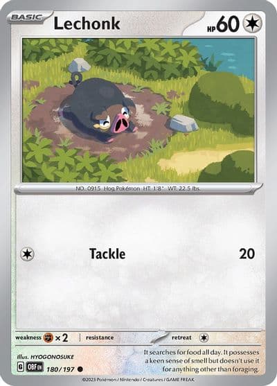 Lechonk SV03: Obsidian Flames Pokemon card