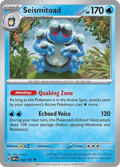 Seismitoad SV03: Obsidian Flames Pokemon card