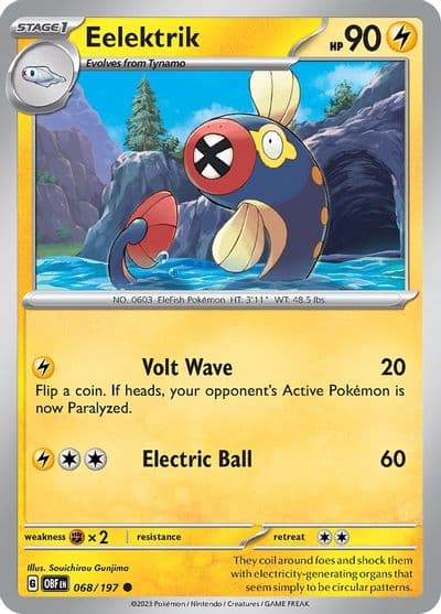 Eelektrik SV03: Obsidian Flames Pokemon card