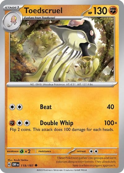 Toedscruel SV03: Obsidian Flames Pokemon card