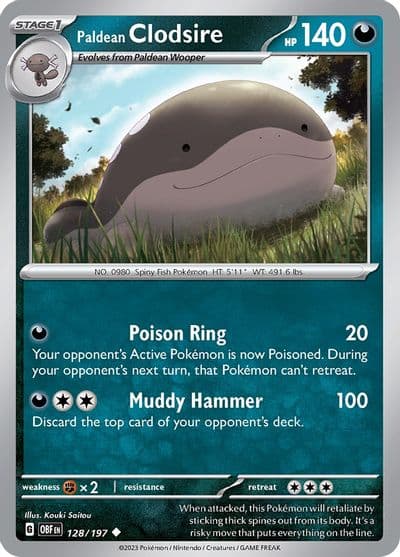 Paldean Clodsire SV03: Obsidian Flames Pokemon card