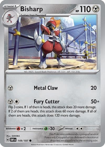Bisharp SV03: Obsidian Flames Pokemon card
