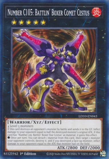 Number C105 Battlin Boxer Comet Cestus Legendary Duelists: Soulburning Volcano Yu-Gi-Oh! card