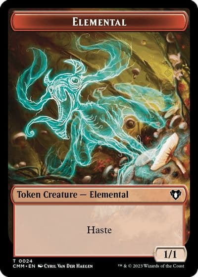 Elemental 0024 Spider Double Sided Token Commander Masters Magic card