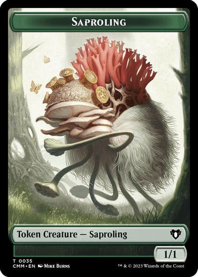 Saproling Kor Soldier Double Sided Token Commander Masters Magic card