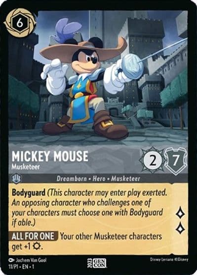 Mickey Mouse Musketeer Disney Lorcana Promo Cards Lorcana card