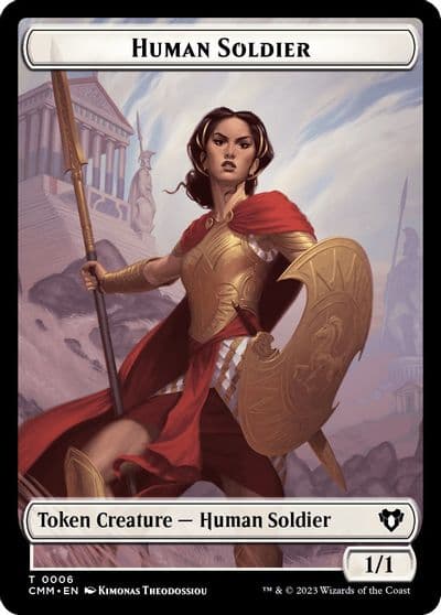 Human Soldier Dragon 0021 Double Sided Token Commander Masters Magic card
