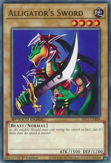 Alligators Sword Speed Duel: Streets of Battle City Yu-Gi-Oh! card