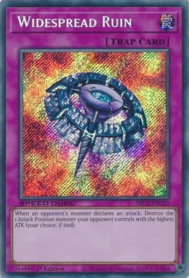 Widespread Ruin Secret Rare Speed Duel: Streets of Battle City Yu-Gi-Oh! card