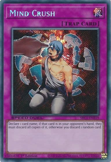 Mind Crush Secret Rare Speed Duel: Streets of Battle City Yu-Gi-Oh! card