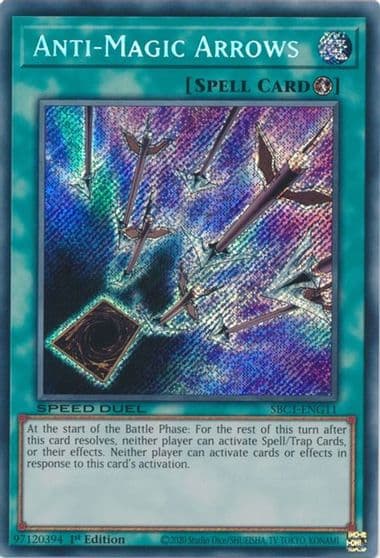 Anti Magic Arrows Secret Rare Speed Duel: Streets of Battle City Yu-Gi-Oh! card