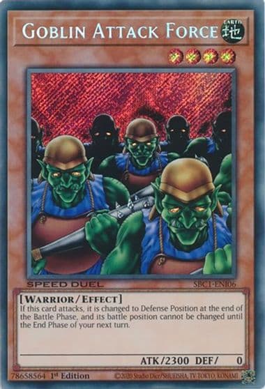 Goblin Attack Force Secret Rare Speed Duel: Streets of Battle City Yu-Gi-Oh! card