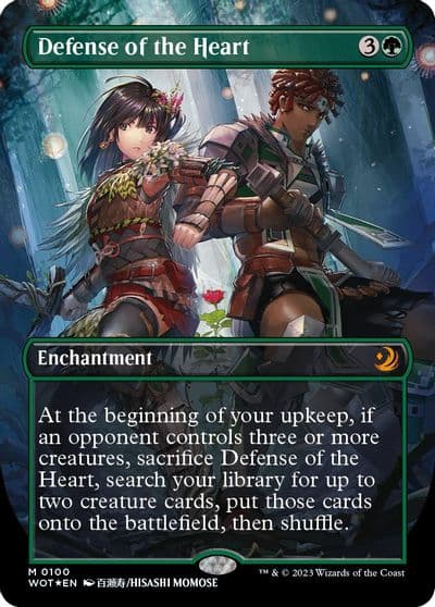 Defense of the Heart Anime Borderless Confetti Foil Wilds of Eldraine: Enchanting Tales Magic card