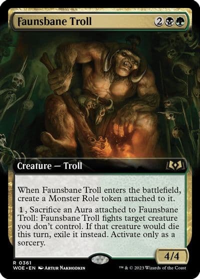 Faunsbane Troll Extended Art Wilds of Eldraine Magic card