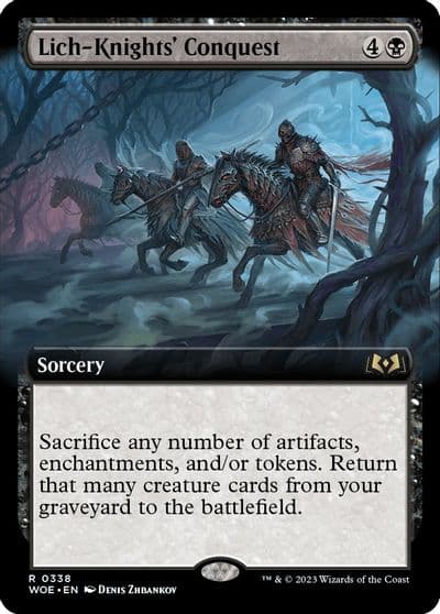 Lich Knights Conquest Extended Art Wilds of Eldraine Magic card