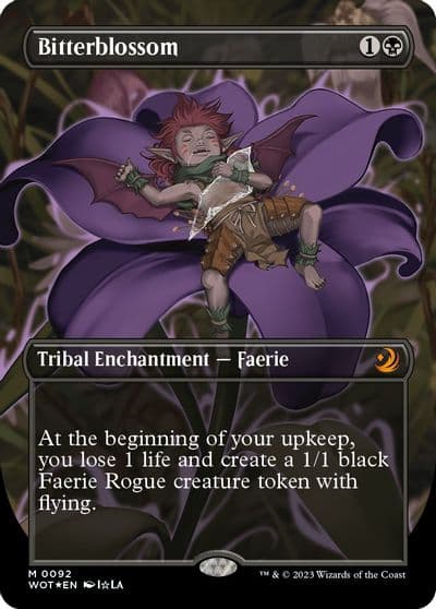 Bitterblossom Anime Borderless Confetti Foil Wilds of Eldraine: Enchanting Tales Magic card