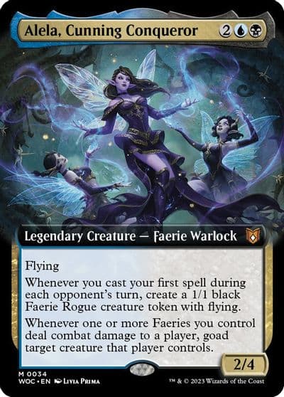 Alela Cunning Conqueror Extended Art Commander: Wilds of Eldraine Magic card