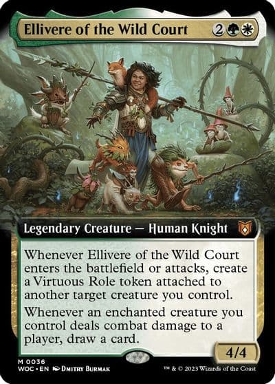 Ellivere of the Wild Court Extended Art Commander: Wilds of Eldraine Magic card
