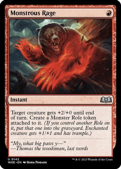 Monstrous Rage Wilds of Eldraine Magic card