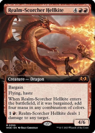 Realm Scorcher Hellkite Extended Art Wilds of Eldraine Magic card