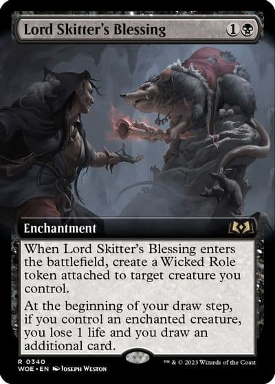 Lord Skitters Blessing Extended Art Wilds of Eldraine Magic card