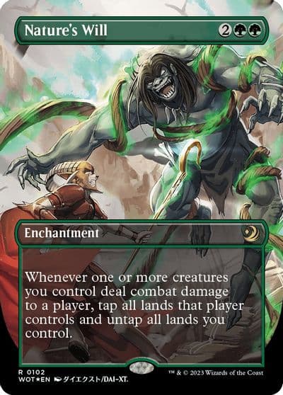 Natures Will Anime Borderless Confetti Foil Wilds of Eldraine: Enchanting Tales Magic card