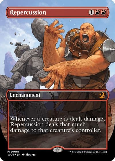 Repercussion Anime Borderless Confetti Foil Wilds of Eldraine: Enchanting Tales Magic card