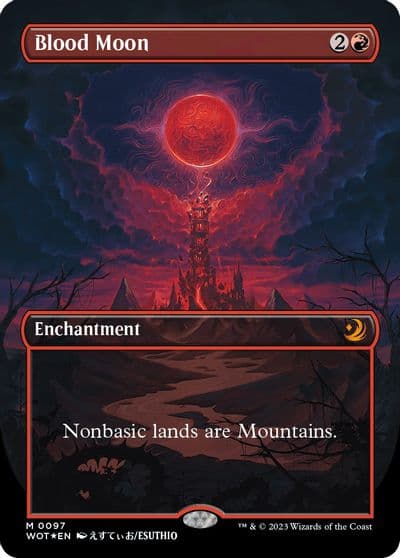 Blood Moon Anime Borderless Confetti Foil Wilds of Eldraine: Enchanting Tales Magic card