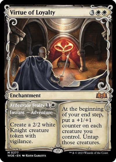 Virtue of Loyalty Showcase Wilds of Eldraine Magic card