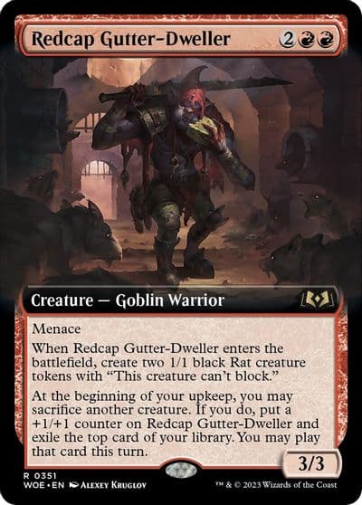 Redcap Gutter Dweller Extended Art Wilds of Eldraine Magic card