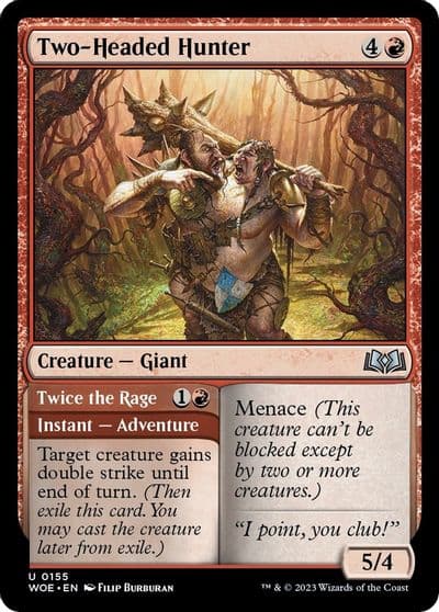 Two Headed Hunter Wilds of Eldraine Magic card