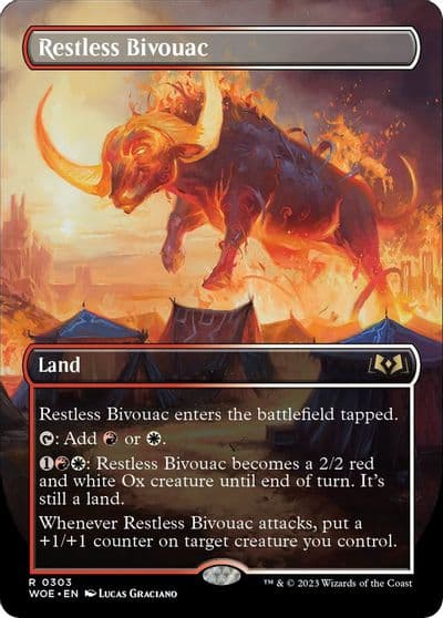Restless Bivouac Borderless Wilds of Eldraine Magic card