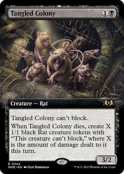 Tangled Colony Extended Art Wilds of Eldraine Magic card