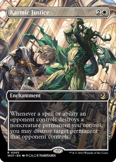 Karmic Justice Anime Borderless Wilds of Eldraine: Enchanting Tales Magic card