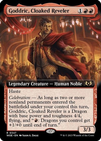 Goddric Cloaked Reveler Extended Art Wilds of Eldraine Magic card