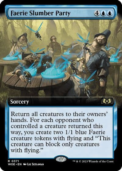 Faerie Slumber Party Extended Art Wilds of Eldraine Magic card