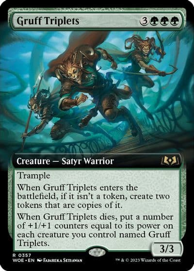 Gruff Triplets Extended Art Wilds of Eldraine Magic card